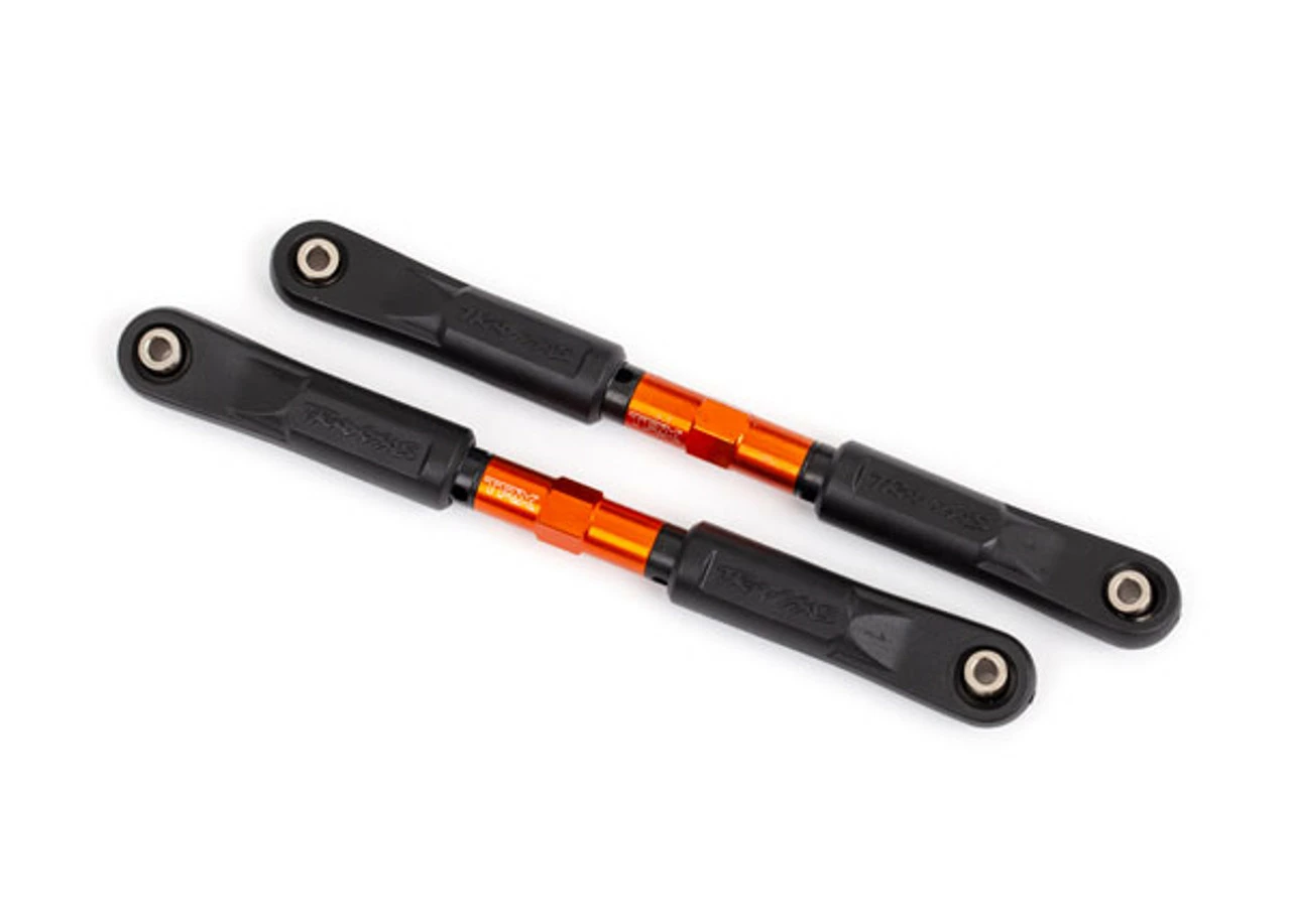 Traxxas 9547T Camber Links, Front, Sledge (TUBES Orange-anodized, 7075-T6 Aluminum, Stronger Than Titanium) (117mm) (2)/ Rod Ends, Assembled With Steel Hollow Balls (4)/ Aluminum Wrench, 8mm (1)
