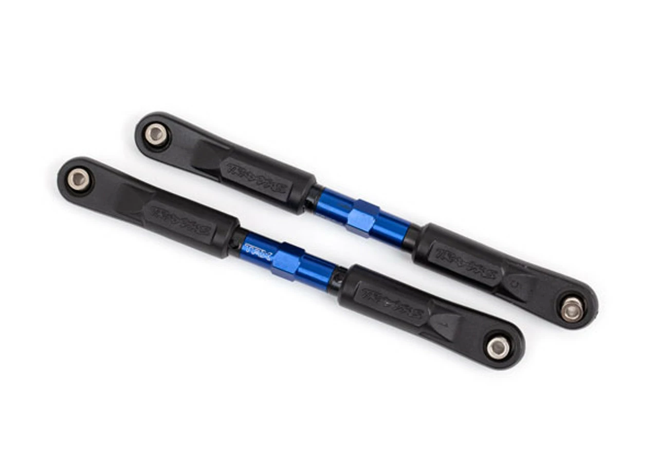 Traxxas 9547X Camber Links, Front, Sledge (TUBES Blue-anodized, 7075-T6 Aluminum, Stronger Than Titanium) (117mm) (2)/ Rod Ends, Assembled With Steel Hollow Balls (4)/ Aluminum Wrench, 8mm (1)
