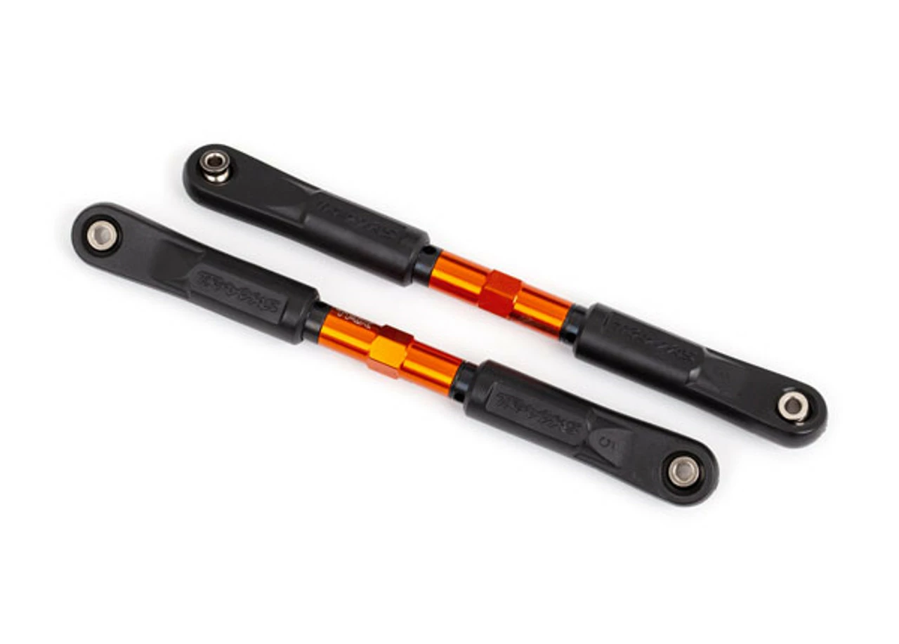 Traxxas 9549T Toe Links, Sledge (TUBES Orange-anodized, 7075-T6 Aluminum, Stronger Than Titanium) (120mm) (2)/ Rod Ends, Assembled With Steel Hollow Balls (4)/ Aluminum Wrench, 8mm (1)